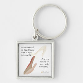 Gud är en välsignelse. Jag går in i integritetskna Fyrkantig Silverfärgad Nyckelring