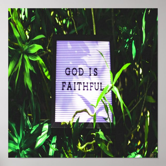 Gud är Faithar Christian Inspirational Poster (Framsidan)