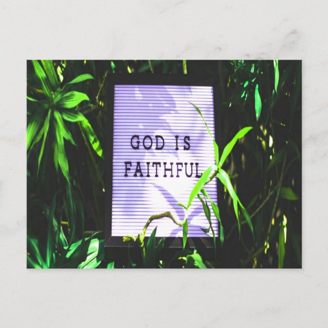 Gud är Faithar Christian Inspirational Vykort (Framsida)