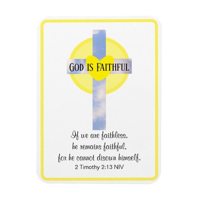Gud är Faithful Kor inspirational Bible Verse Magnet (Vertikal)