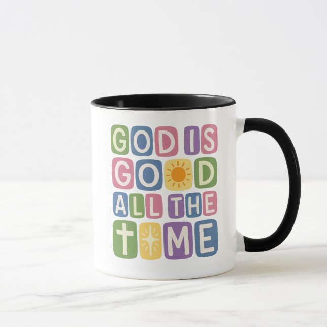 Gud är god Alltid Retro tro Mugg (Höger)