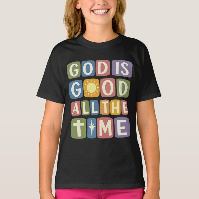 Gud är god Alltid Retro tro T Shirt (Framsida)