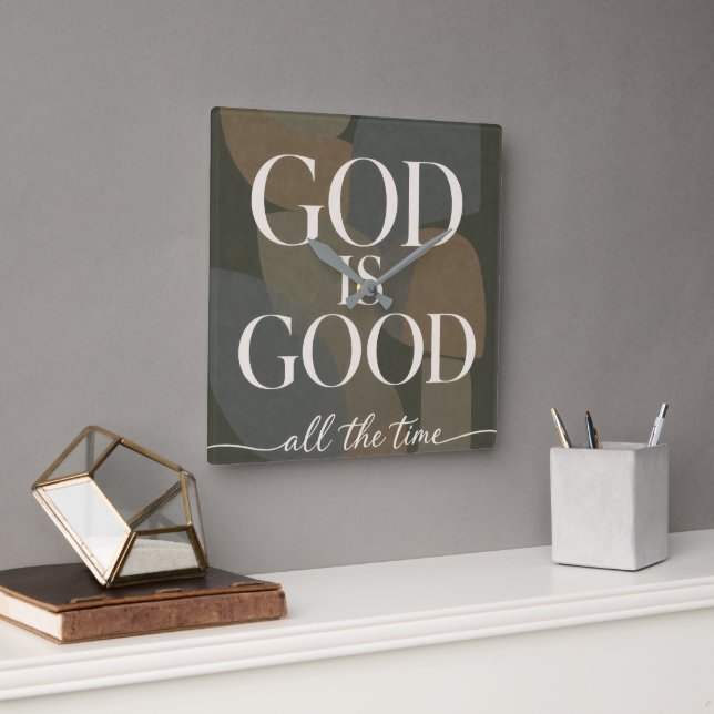 GUD ÄR GOD | Kristendom Fyrkantig Klocka (Kontor)