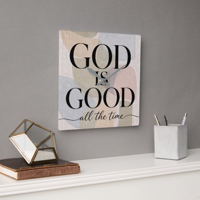 GUD ÄR GOD | Kristet Fyrkantig Klocka (Kontor)