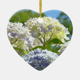 Gud är helig! gåvor Prydnader Blå Hydrangea Blomma Julgransprydnad Keramik