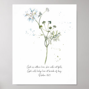 Gud är i henne, Psalm 46:5 Christian poster