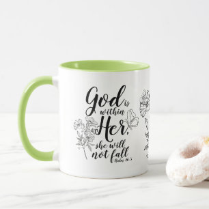 Gud är i hennes psalm 46:5 Bible Verse Gift Mugg