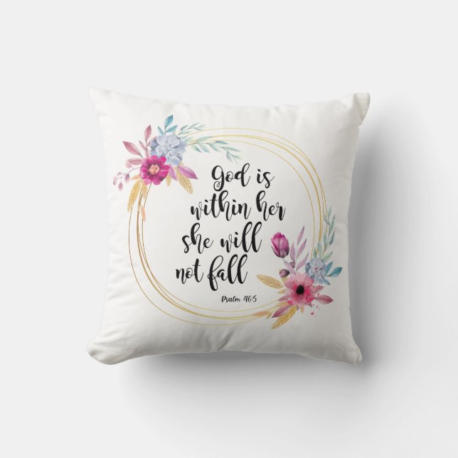Gud är i hennes psalm 46:5 kudde (Framsida)