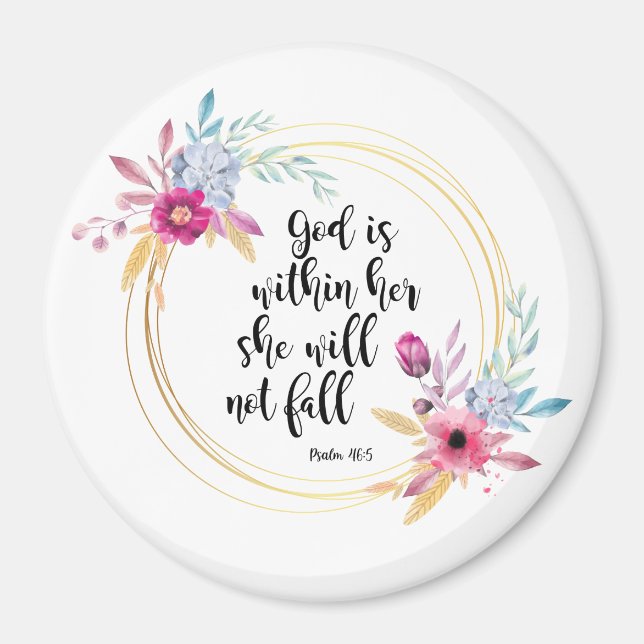 Gud är i hennes psalm 46:5 magnet (Framsidan)