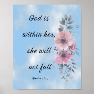 Gud är innanför henne, bibelversen, Psalm 46 5 Poster