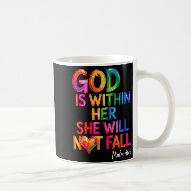 Gud är inom henne Hon kommer inte att falla Psalm  Kaffemugg (Höger)