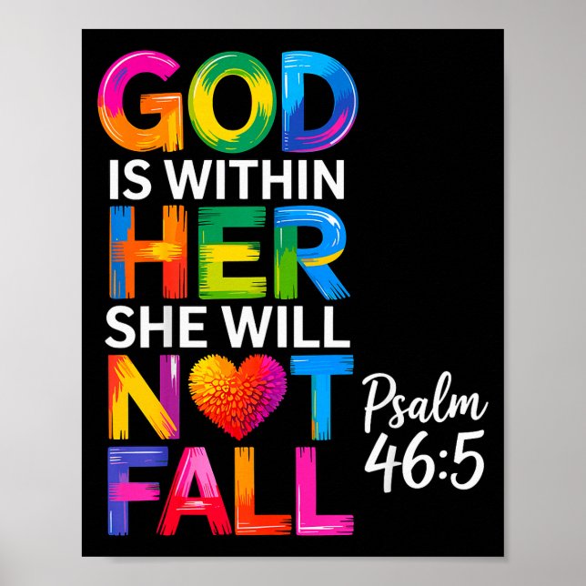 Gud är inom henne Hon kommer inte att falla Psalm  Poster (Framsidan)