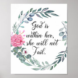 Gud är inom henne, hon misslyckas inte. poster
