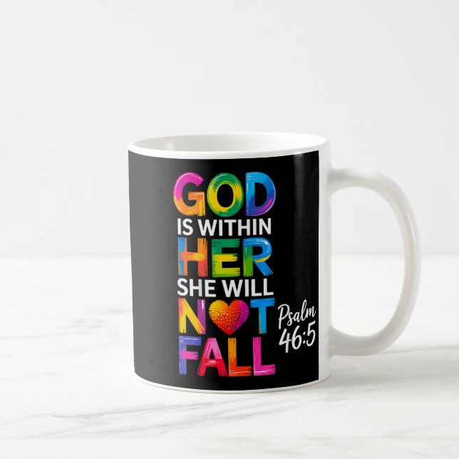 Gud är inom henne, hon skall icke falla Psaltaren  Kaffemugg (Höger)