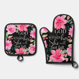 Gud är inom henne - Psalm 46:5 Rosa Blommigt