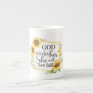 Gud är inom henne - Psalm 46:5 Solros Christian Benporslin Mugg