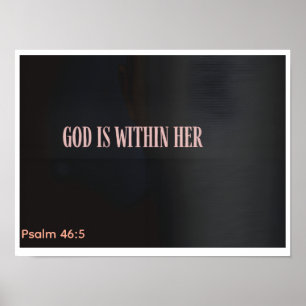 Gud är inom henne Psalm 46:5 Väggkonst Kristna