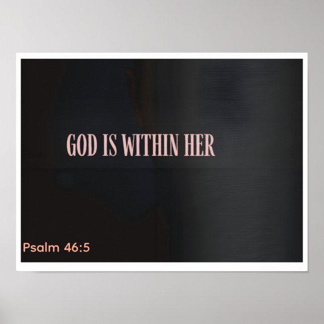 Gud är inom henne Psalm 46:5 Väggkonst Kristna (Framsidan)