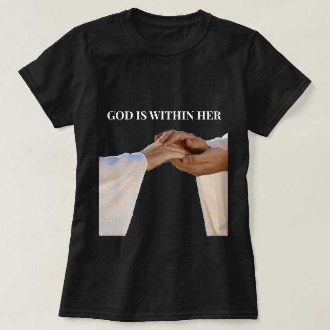 Gud är inom henne T-shirt Psalm 46:5 Kvinnor Krist (Design framsida)