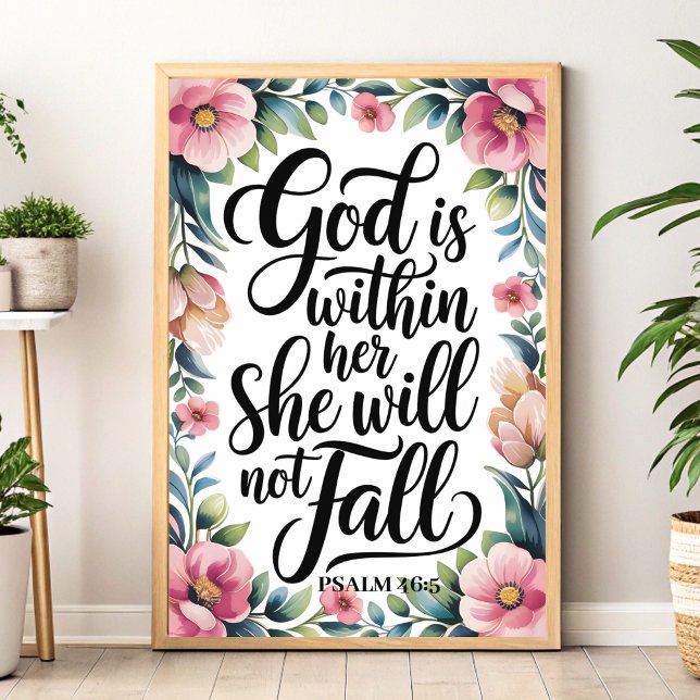 Gud är inom hennes - Christian Wall Art of Women Poster (Skapare uppladdad)