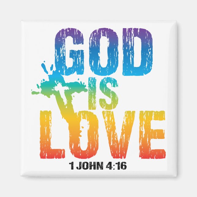 Gud är Kärlek 1 John 4:16 Magnet (Framsidan)