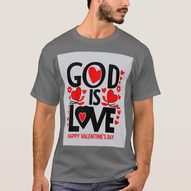 Gud är kärlek alla hjärtans dag t shirt (Framsida)