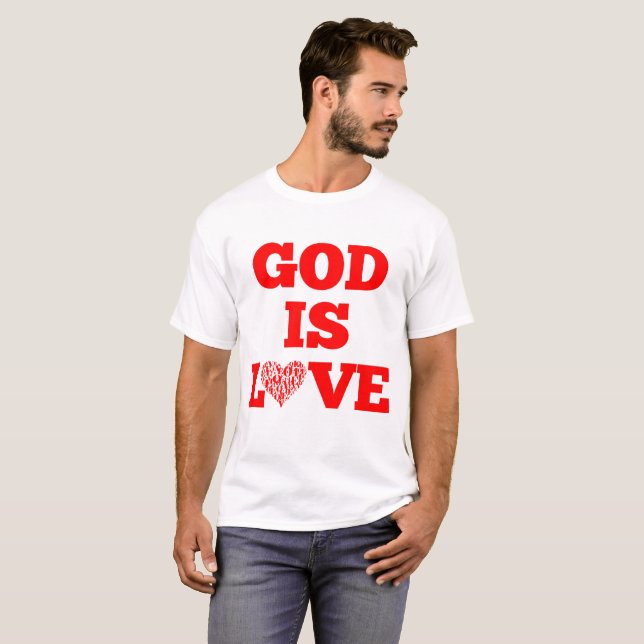 Gud är Kärlek bibelcitat Unisex T Shirt (Hel framsida)