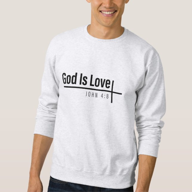 Gud är Kärlek - Bibelverse Lång Ärmad Tröja (Framsida)