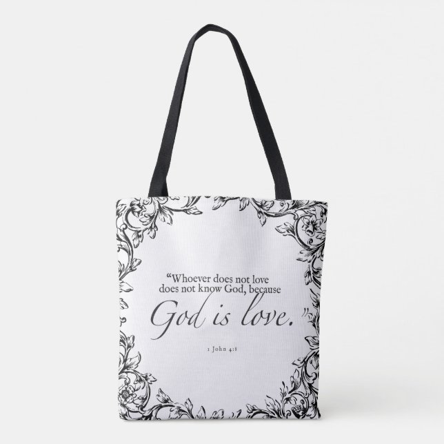 Gud är Kärlek Bible Citote Tote Bag Tygkasse (Baksida)