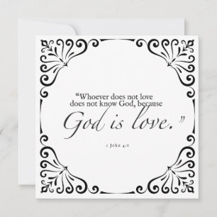 Gud är Kärlek bible Greeting Card Thinking Julkort