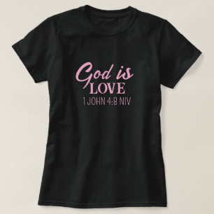 Gud är Kärlek Bible Verse Christian Faith Black T Shirt