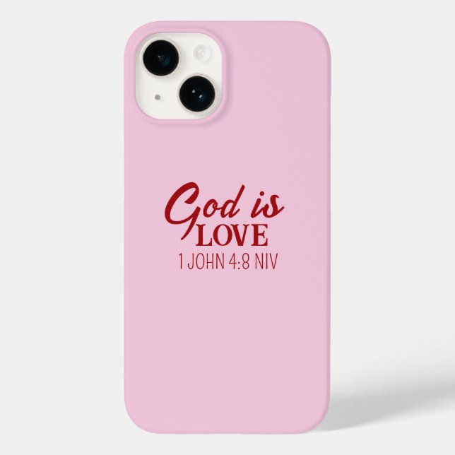 Gud är Kärlek Bible Verse Christian Faith Rosa (Baksida)