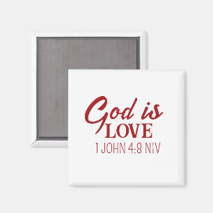 Gud är Kärlek Bible Verse Christian Faith White Magnet
