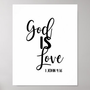 Gud är Kärlek Bible Verse Christian Scripture Prin Poster