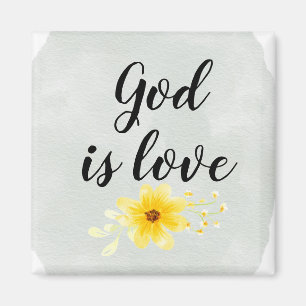 Gud är kärlek blommigt magnet