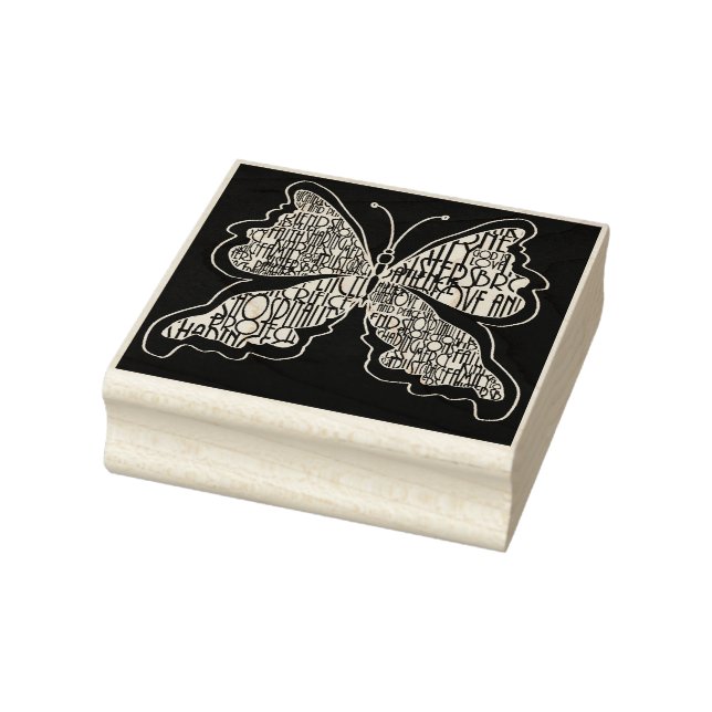 Gud är Kärlek Butterfly Frimärke Stämpel (Stämpel)