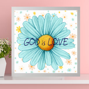 Gud är Kärlek Colorful Solros Bible Quote Poster