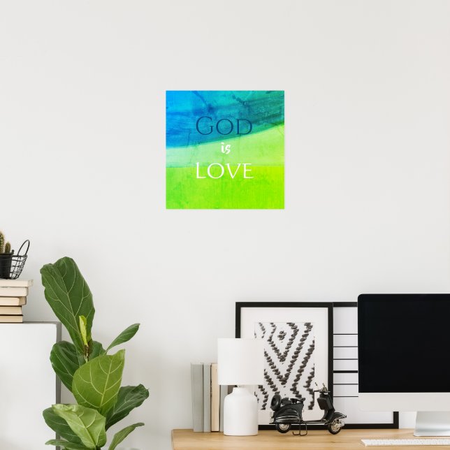Gud är Kärlek Inspirerande Poster (Hemmakontoret)