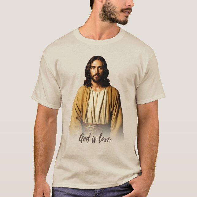 Gud är kärlek Jesus Kristus Religiösa citat T Shirt (Framsida)