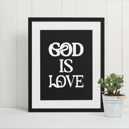Gud är Kärlek' konstnärliga tro Typografi Poster