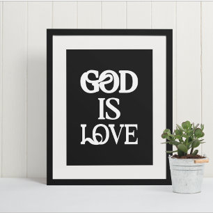 Gud är Kärlek' konstnärliga tro Typografi Poster