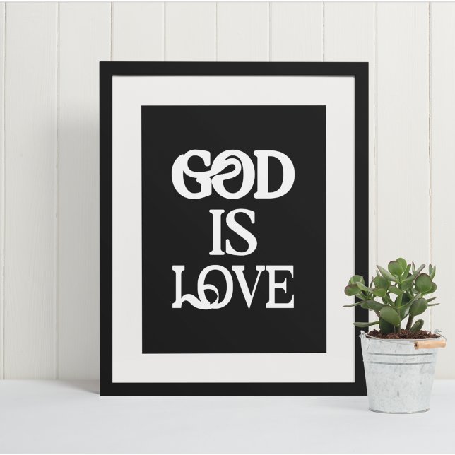 Gud är Kärlek' konstnärliga tro Typografi Poster (Skapare uppladdad)