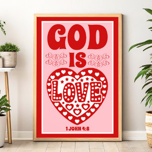Gud är Kärlek Kristus Christian Wall Art-utskrift Poster