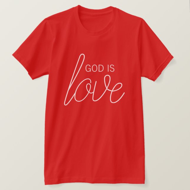 Gud är Kärlek, modern kristen T Shirt (Design framsida)