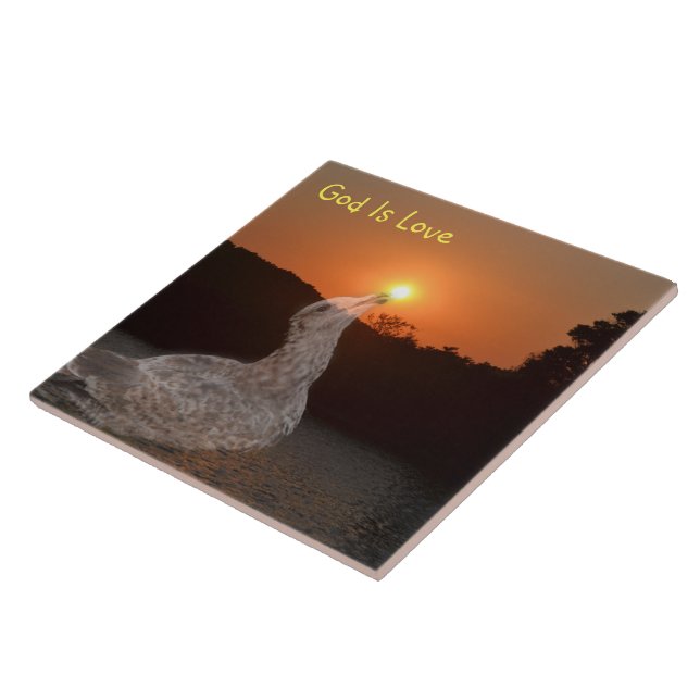 Gud är Kärlek Solnedgång Kakelplatta (Sidan)