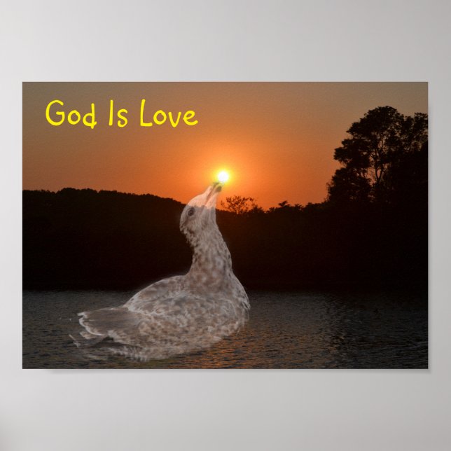 Gud är Kärlek Sunset Poster (Framsidan)