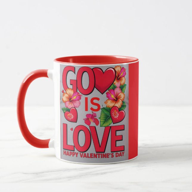 Gud är kärlek valentine day mugg (Vänster)