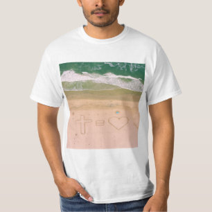 Gud är lika med KÄRLEK, Jesus är Kärlek, strandhav T Shirt