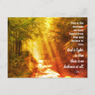 Gud är ljus, Anpassningsbar Christian Postcard Vykort