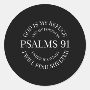 Gud är min fristad och min fästning Psalm 91 under Runt Klistermärke